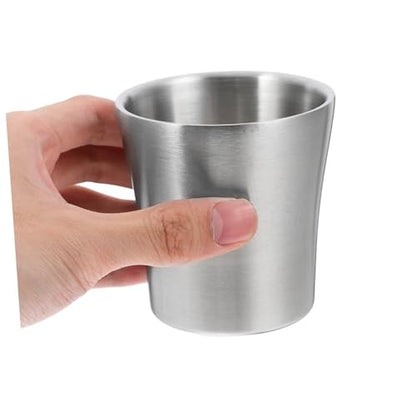 GLEAVI Stainless Steel Tumbler Cup Toothbrush Holder Bathroom Tumbler Drinking Cup for Couples Easy to Clean Minimalist Design