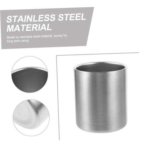 Stainless Steel Water Tumbler Cup Multi Use Smooth Beverage Holder for Home Travel Party Toothbrush and Beer Cup with Sleek Silver Finish