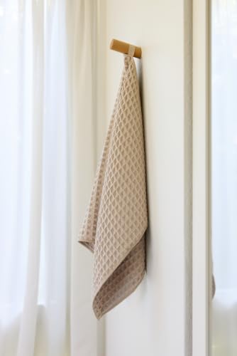 GEOMETRY Taupe Waffle Hand Towel - color: Taupe, size: 18" x 30" (1 Pack)