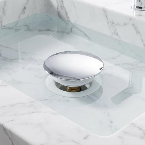 Cabilock Universal Bathtub Drain Stopper | 69mm Brass Pop Up Tub Stopper and Sink Plug Replacement | Bathroom Basin Water Catch Cover with Hair Strainer Filter, Easy to Install and Clean