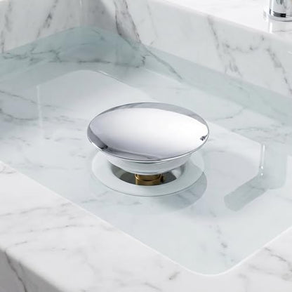 Cabilock Universal Bathtub Drain Stopper | 69mm Brass Pop Up Tub Stopper and Sink Plug Replacement | Bathroom Basin Water Catch Cover with Hair Strainer Filter, Easy to Install and Clean