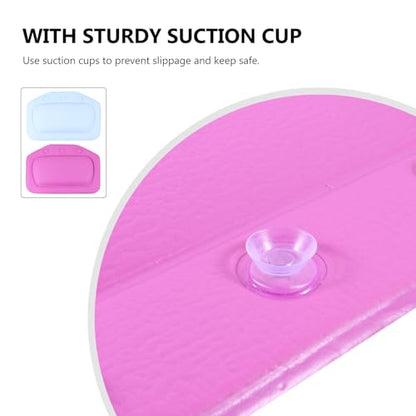 Beavorty 2pcs Non-Slip Bathtub Pillow with Strong Suction Cups, PVC Foam Tub Head and Neck Support Cushions for Home Shower and Spa Bathing Random Color