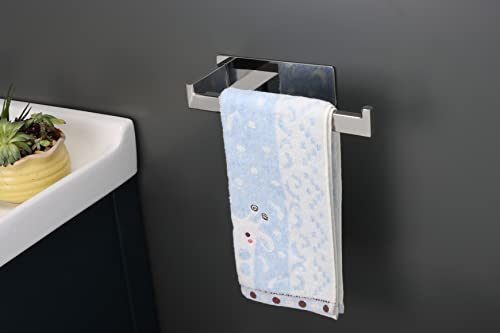 Hand Towel Holder, Strong Self Adhesive Hand Towel Ring, Thicken SUS304 Stainless Steel Hand Towel Bar/Rack, No Drilling Modern Hand Towel Hanger (Polish Chrome, 9 in) - color: Polish Chrome, size: 1 Pack 9 In