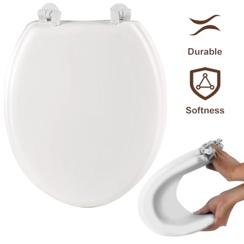 Round Soft Close Toilet Seat Comfortable Potty Seat Toilet Soft Lid Quick-Release Bathroom Replacement Cover Seats for Bathroom Seats Standard Toilets