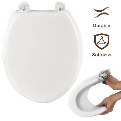 Round Soft Close Toilet Seat Comfortable Potty Seat Toilet Soft Lid Quick-Release Bathroom Replacement Cover Seats for Bathroom Seats Standard Toilets