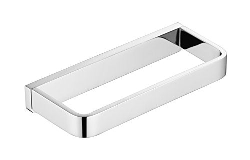 Flybath Towel Ring Solid Brass Polished Chrome Wall Mount for Bathroom | Square, Rust-proof, Heavy Duty, Sturdy, Easy to Fit, Stylish Silver Hand Towel Holder, Kitchen Bath Small Towel Hanger 7.87''