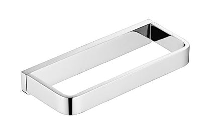 Flybath Towel Ring Solid Brass Polished Chrome Wall Mount for Bathroom | Square, Rust-proof, Heavy Duty, Sturdy, Easy to Fit, Stylish Silver Hand Towel Holder, Kitchen Bath Small Towel Hanger 7.87''