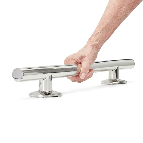 Seachrome 18 inch Bathroom Wave Grab Bar Polished Finish - color: Polished, size: 18