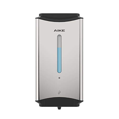 AIKE Heavy Duty Automatic Soap Dispenser,37oz for Bathroom,Polished Steel | 5-Level and Savety Key for Commercial(4*AA Batteries Not Included),Screw Wall Mount for Space-Saving,Stainless Steel AK1206 - color: Polished Stainless Steel