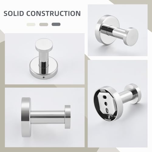 Angle Simple Polished Chrome Bathroom Towel Hook, Coat Towel Holder, 2 Pack | SUS304 Stainless Steel, Kitchen Laundry Robe Wall Hook, Hold Clothes Hat Bag, Screw Mount - color: Polished Chrome, size: 2 Pack