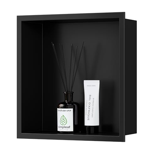 Neodrain Stainless Steel Shower Niche Matte Black 12"x12" No Tile Needed | Recessed Wall Niche, Space-Saving, Waterproof & Durable Niche for Shower Storage - color: Matte Black, size: 12X12In