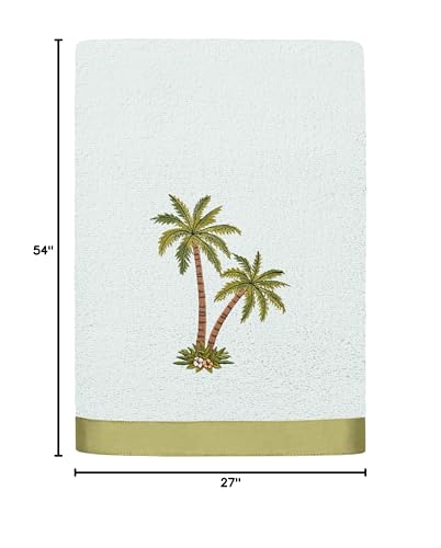 Flourish 4-Piece Premium Towel Set, Island Style Embroidery, Plush Turkish Cotton, Durable & Quick Dry, Elegant Bath Ensemble, 2 Bath 2 Hand Towels, Aqua - color: Aqua, size: 2 Pcs Bath 2 Pcs Hand Towel
