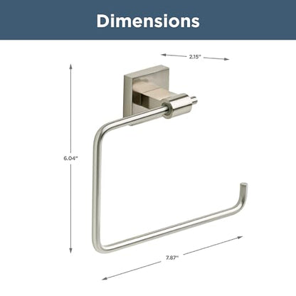 Franklin Brass Hand Towel Holder | Square Satin Nickel Ring for Hanging Towels in Kitchen, Bathroom | Maxted Accessories - color: Satin Nickel