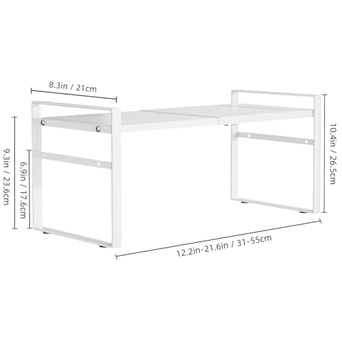 Expandable Cabinet Shelf Organizer Riser for Kitchen Pantry Cupboard Under Sink Countertop,Kitchen Cabinet Shelf (White) | Expandable - color: White