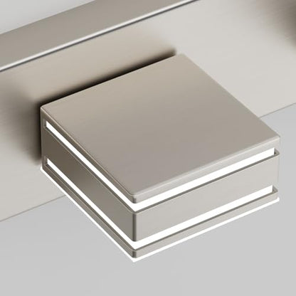 Ralbay 24inch Brushed Nickel Bathroom Vanity Lights 3-Light Metal Acrylic LED Modern Bathroom Wall Lighting Fixtures - color: Brushed Nickel, size: 24 inch