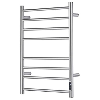Towel Warmer Bathroom Wall Mounted Drying Rack Plug-in Electric Heated Towel Rack Stainless Steel Brushed Timer & Temperature Control 8 Bar - color: Brushed With Timer 8 Bar Etw44-2, size: 8 Bar