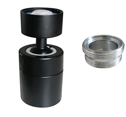 Big Angle Rotate Kitchen Sink Faucet Attachment, faucet nozzle aerator,faucet extender, swivel dual flow sprayer - color: black80°+1 adapter