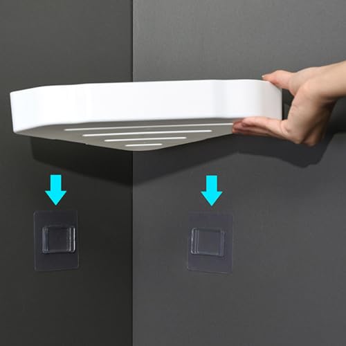 Corner Storage Shelf, Wall Mounted,Plastic Shower Organizer for Bathroom, Large Capacity, Space Saving, No Drill Needed