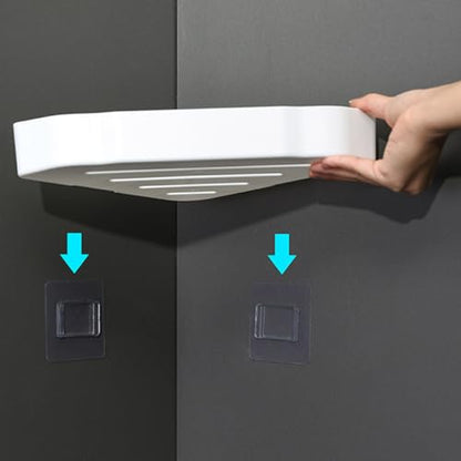 Corner Storage Shelf, Wall Mounted,Plastic Shower Organizer for Bathroom, Large Capacity, Space Saving, No Drill Needed