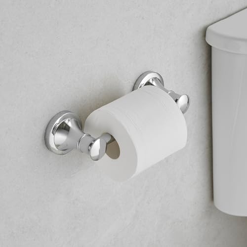 Bathroom Toilet Paper Holder Wall Mount Tissue Holder Polished Chrome | Rustproof Toilet Tissue Roll Holder, Flexible Double Post Pivoting Handle, Bathroom Accessories SUS304 Stainless Steel - color: Polished Chrome