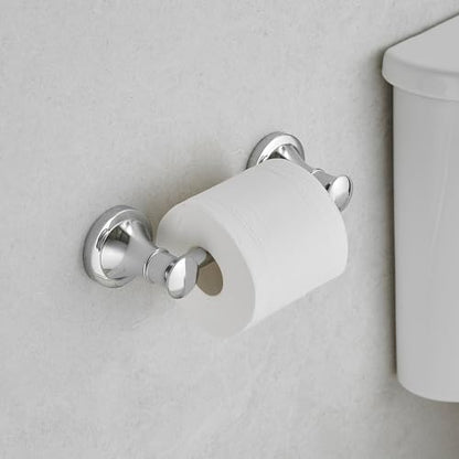Bathroom Toilet Paper Holder Wall Mount Tissue Holder Polished Chrome | Rustproof Toilet Tissue Roll Holder, Flexible Double Post Pivoting Handle, Bathroom Accessories SUS304 Stainless Steel - color: Polished Chrome