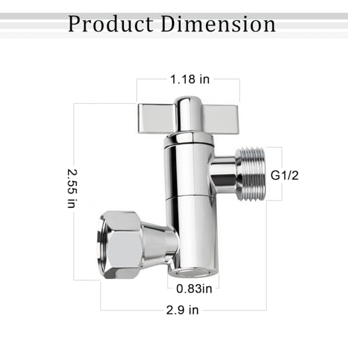 Adjustable Shower Head Extension Adapter, 360° Rotatable Angle | All-Metal Adapter, fits fixed & rainfall shower heads, easy installation, corrosion-resistant chrome finish