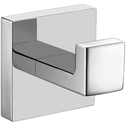 Nolimas Towel Hook Stainless Steel Bathroom Rustproof Clothes Towel Coat Hook Wall Mounted Square Toilet Kitchen, Heavy Duty Door Hanger, 1 Pack, Chrome Polished - color: Chrome Polished, size: 1 Pack