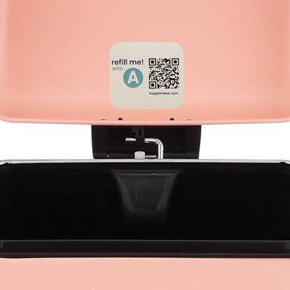 happimess Betty 8 Gal Step Trash Can Soft-Close Lid, Flamingo Pink | Removable Liner, Semi-Rectangular, Steel Pedal, Iron Powder Coated, 27" Height, Non-Skid Base - color: Flamingo Pink