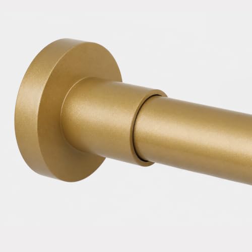 Spring Tension Curtain Rod 43-73 Inches, Rustproof and Non-Slip Shower Curtain Rod for Window or Bathroom, Frosted Gold - color: Frosted Gold