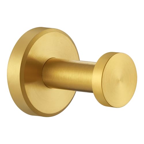 Angle Simple Towel Hook, Bathroom Hand Towel Holder, Brushed Dark Gold | Rustproof SUS304 Stainless Steel, Modern Compact Robe Coat Hook, for Shower Closet Entryway, Screws Mount - color: Brushed Dark Gold, size: 1 Pack