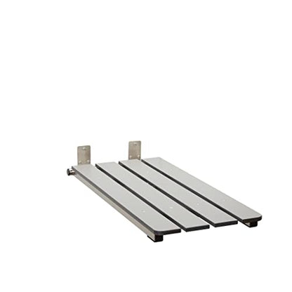 Hermosa 32" x 13.5" Back Wall-Mount Folding Phenolic Gray Tub Seat with 3" Slats - color: Phenolic Gray