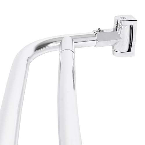 JS Jackson Supplies Double Curved Shower Rod, Metal Construction, Adjustable Between 44 to 70 Inches, Aluminum Rods and Zinc Mounting Hardware, Quality Modern Bathware, Chrome Finish - color: Chrome