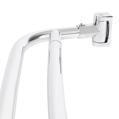 JS Jackson Supplies Double Curved Shower Rod, Metal Construction, Adjustable Between 44 to 70 Inches, Aluminum Rods and Zinc Mounting Hardware, Quality Modern Bathware, Chrome Finish - color: Chrome