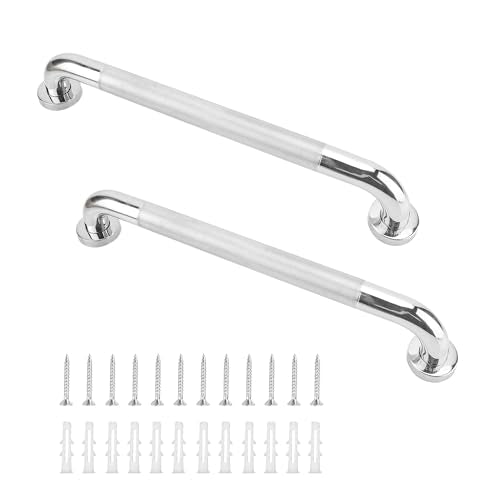 2 Pack 16 Inch Anti Slip Shower Grab Bar, 304 Stainless Steel 1.25" Diameter Anti-Slip Handicap Grab Bar, Satin Brushed Nickel Knurled - size: 16 INCH