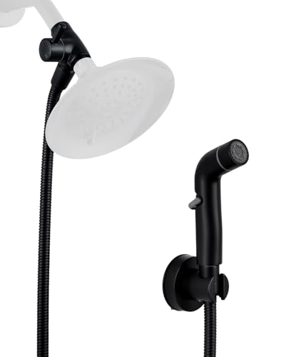 G-Promise Dog Shower Attachment with Flow Control | High Pressure, with Flow Control Lever, Extra Long Hose, Easy to Install, No-Drill Hook Mount - color: Matte Black, size: 78 Inch Hose