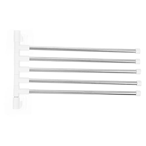 Operitacx Rotatable Bar Stainless Steel Towel Mounted Holder Punch Installation Resistant Kitchen Bathroom Storage Shelf for Towels