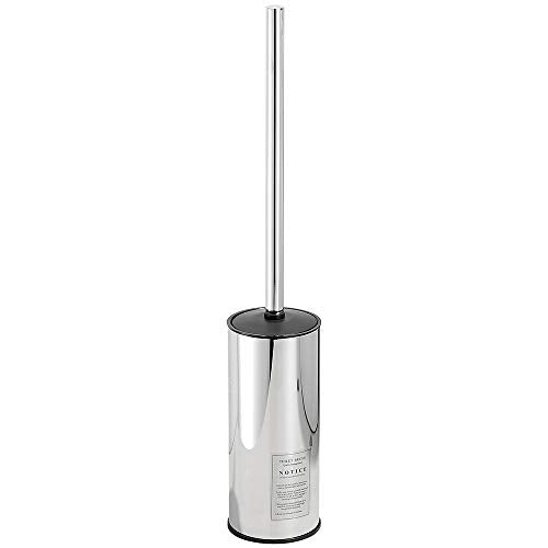 Freestanding Toilet Brush Holder for bathrooms 304 Stainless Steel Toilet Brush Stand Round Storage and Organization Rust Resistant 18-inch high Polished Chrome Finished - color: 18-inch Round High Polished Chrome