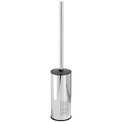 Freestanding Toilet Brush Holder for bathrooms 304 Stainless Steel Toilet Brush Stand Round Storage and Organization Rust Resistant 18-inch high Polished Chrome Finished - color: 18-inch Round High Polished Chrome