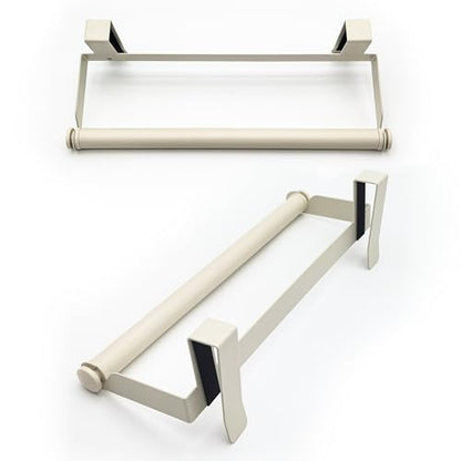 Over The Door Towel Rack No Drill, 12x4.3x3.5 Inch Carbon Steel Hanging Towel Holder for Kitchen Cabinet, Space Saving Towel Bar, 2 Pack - color: Cream White