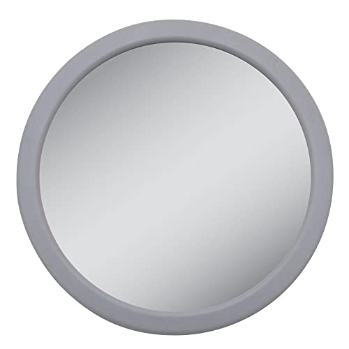 Zadro 3.75" Dia. Compact Mirror 12X Travel magnifying Mirror 18 Strong Suction Cup Wall Mounted Makeup Mirror for Shower - color: Grey, size: 4"L x 4"W