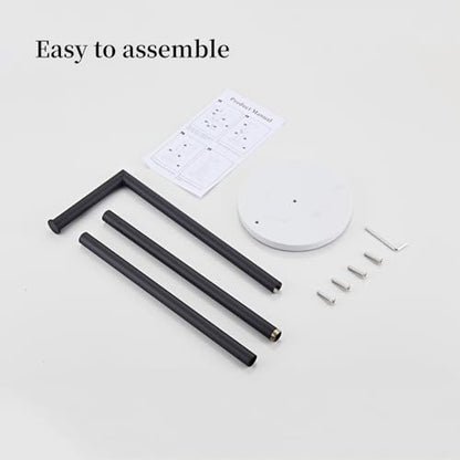 Marble Toilet Paper Holder Stand -Matte Black, Freestanding with Storage, Floor Stand, Silver Toilet Roll Holder, Standing Paper Towel Holder - color: Matte Black