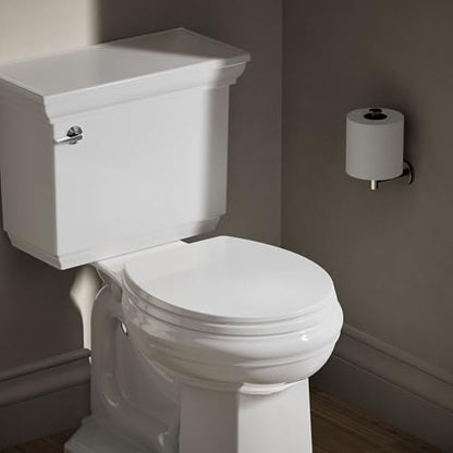 KOHLER 20111-0 Brevia, Slow Close Toilet Seat, Round Toilet Seat, Grip-Tight Bumpers Quick-Attach Hardware, White - size: Round