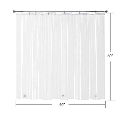 YISURE Small Shower Clear Liner 60x60, Bathroom Plastic Curtain Waterproof | Peva Vinyl Waterproof Small Bathroom Curtain with 3 Magnets and 10 Rustproof Grommet Holes - color: Clear, size: 60"W x 60"L (Pack of 1)