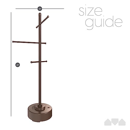 Milliard Pool Towel Rack Outdoor Freestanding Spa Towel Tree, Made from Weather Resistant Metal and Plastic – 65 inches x 25 inches– Brown