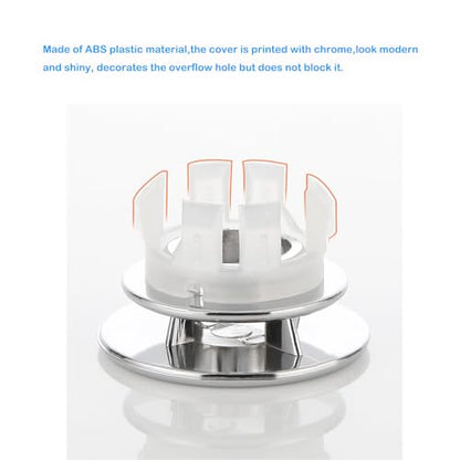 4 Pack Bathroom Basin Sink Round Tidy Trim Chrome Round Overflow Cover Rings Hole Replacement Ceramic Pots for Home,Sink,Bathroom,Kitchen - color: Double Layer