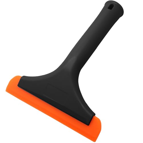 1Pc 6 Inch Black Car Window Squeegee Silicone | Auto Window Squeegee, Small Windshield Squeegee, Tile Squeegee Mirror Squeegee Shower Squeegee, For Glass Doors - color: Black Handle, size: 6 Inch, 1 Pack