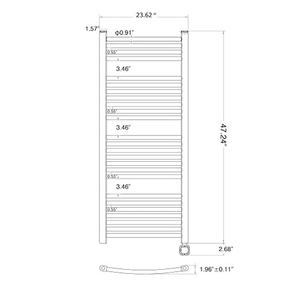 Smart Towel Warmer with Timer and Temperature Control, Plug-in/Hardwired Towel Rack Heater Compatible with Alexa and Google Home, Large Liquid Filled Smart Towel Heated Rails, Brushed