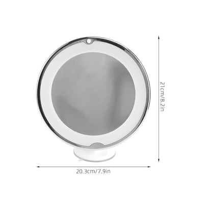 Baluue 7X Magnifying Makeup Mirror with Led, Round 8" Lighted Travel Vanity Tabletop Mirror, Portable Locking Suction Cup and 360° Rotation, Without Battery - size: 8"L x 8"W