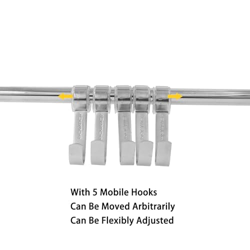 Foldable Towel Rack,Towel Hanger Towel Shelf with Double Towel Bars and Movable Hooks for Bathroom Lavatory,TTZEZE SUS304 Rustproof Modern Brushed Finish Towel Holder Wall Mount Silver (38cm/14.96'') - size: 38cm/14.96''