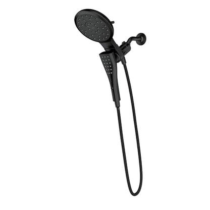 Moen Verso Round Rain Showerhead and Handshower Combination with Infiniti Dial and Magnetix Docking, 60" Hose, Matte Black, 220C2EPBL - color: Matte Black